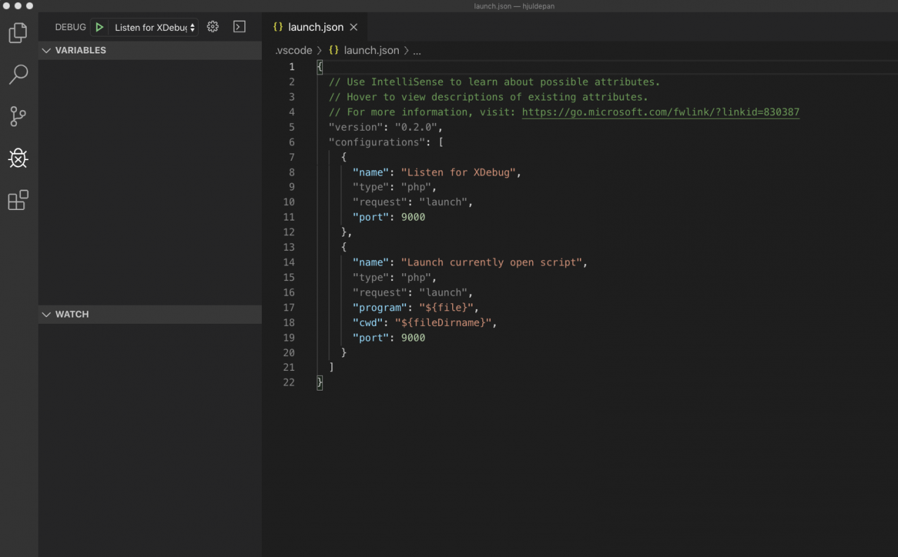 Xdebug VSCode with conf2